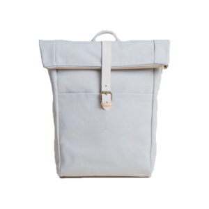 Canvas Rolling-top Backpack White