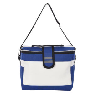 Polyester White Blue Cooler Bag