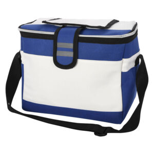 Polyester White Blue Cooler Bag