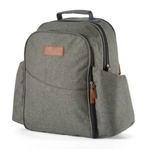 Grey Cotton Picnic Backpack Bag