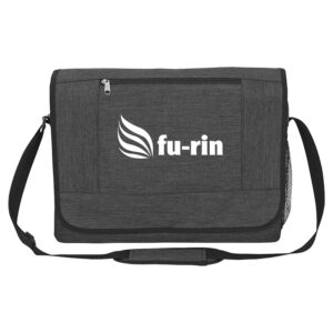 Zippered Cheap Promotion Customized Messenger Bag with Side Mesh Pocket