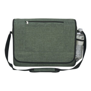 Zippered Cheap Promotion Customized Messenger Bag with Side Mesh Pocket
