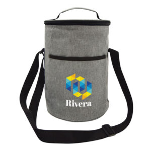 Portable Round Heathered Promotional Cooler Bag