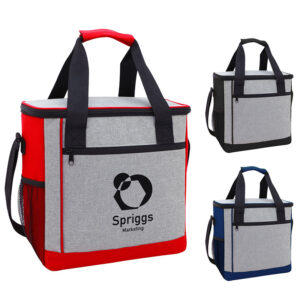 Polyester Branded Heathered Cooler Tote Bag