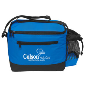 Six Pack Portable Promotional Cooler Bag with Side Mesh Pocket