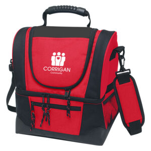 Dual Compartment Custom Branded Insulated Cooler Shoulder Bag